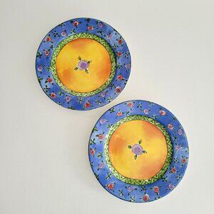 Sango The Sweet Shoppe Pink Lemonade Salad Plate SET of 2 Sue Zipkin Colorful